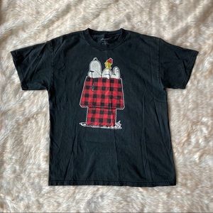 Peanuts Snoopy Black Short Sleeve Shirt